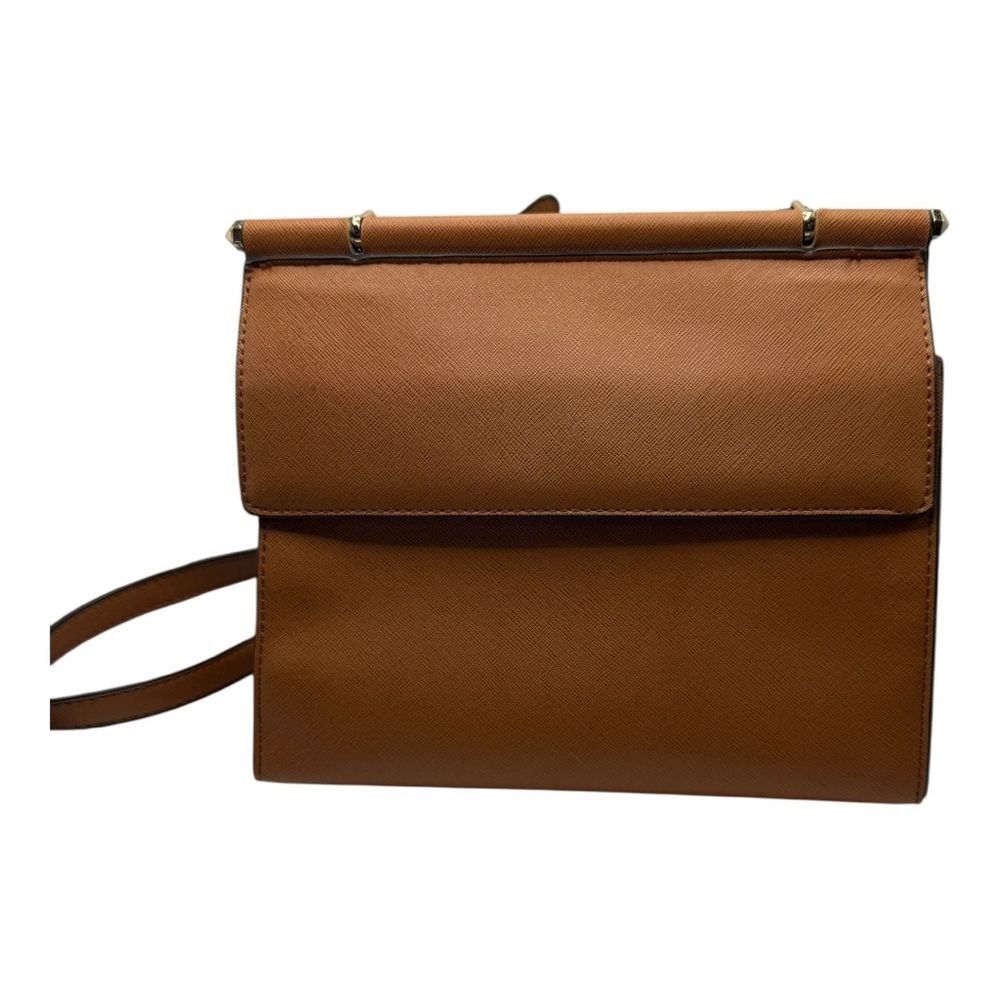 Lionel Brittany Cognac Vegan Leather Purse Saddlebag Crossbody - Picture 4 of 8